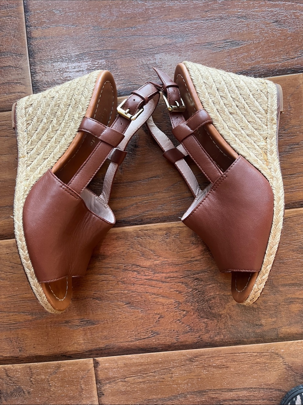 kate spade Brown Leather Slingback Peep-Toe Sandals